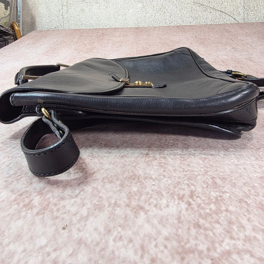 Vintage Cole Haan Black Leather Briefcase Elegant Made in Italy Rare with Key